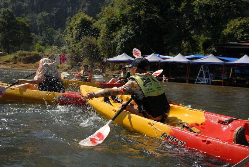 Vang Vieng: Day Tour with Kayaking, Ziplining, and Rafting - Lunch and regional food: a real break in the middle of motion