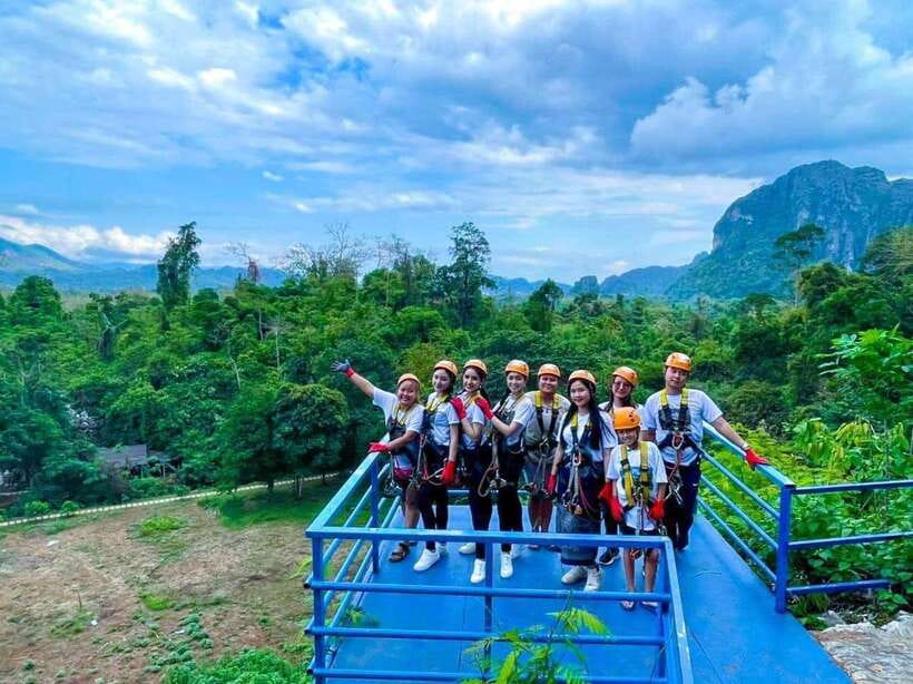 Vang Vieng: Half-Day Zip Lining with Cave Exploration Option - What the tour feels like in 2 hours