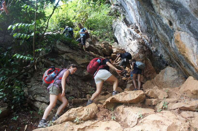 Vang Vieng: Jungle & Caves Full-Day Private Trekking Tour - Descent to Secret Eden: Picnic Lunch and a Swim Break