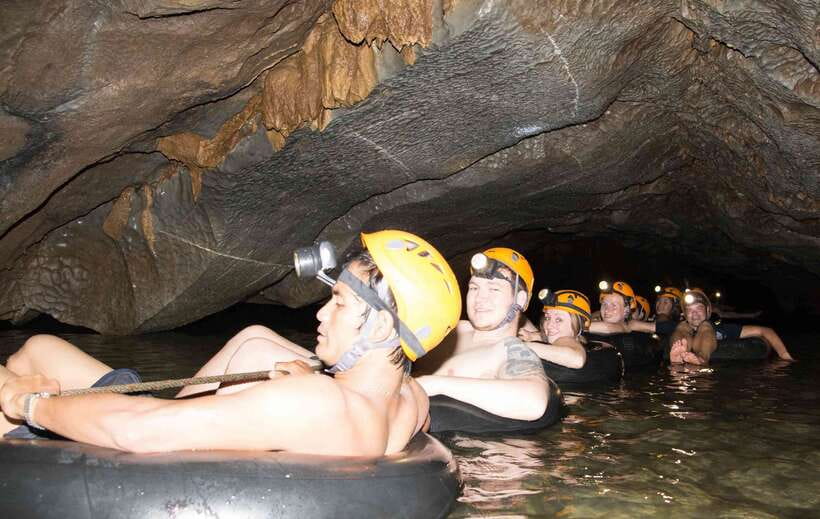 Vang Vieng: Kayaking & Cave Tubing with Zip Line/Blue Lagoon - Tham Nang Far Angel Cave walk: stalactites, stalagmites, and animal shapes