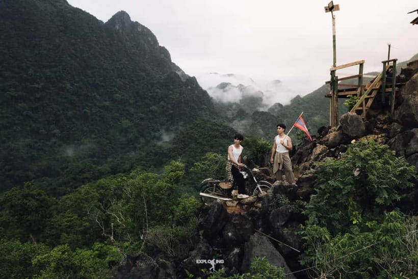 Vang Vieng: Namxay Viewpoint, Blue Lagoon 1 & Phoukham Cave - 9:00 AM hotel pickup and the ride into the countryside